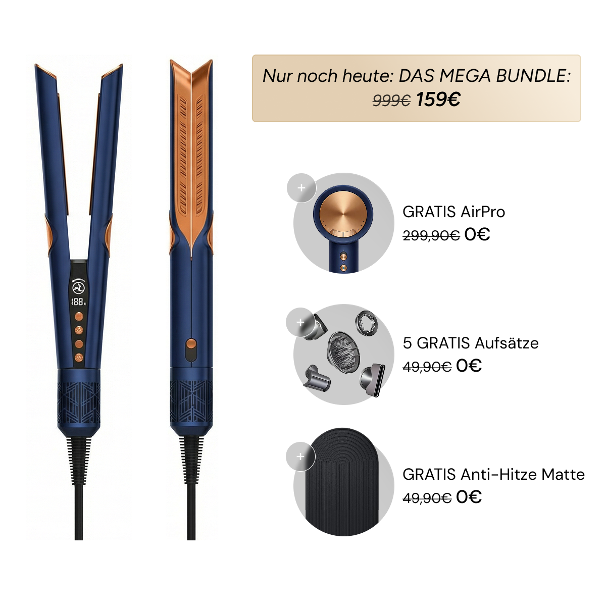 AirStraight 2in1 Glatt- und Föhnstyler