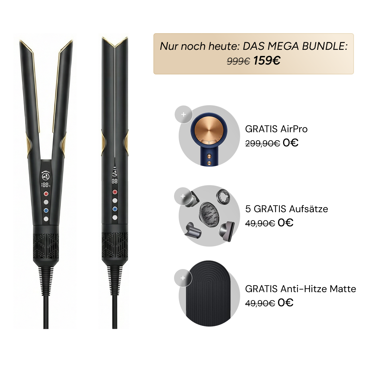 AirStraight 2in1 Glatt- und Föhnstyler